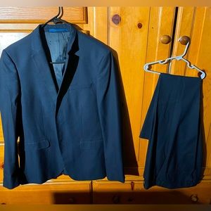 TopMan Navy Blue Suit size 42R blazer/jacket and size 32 pants